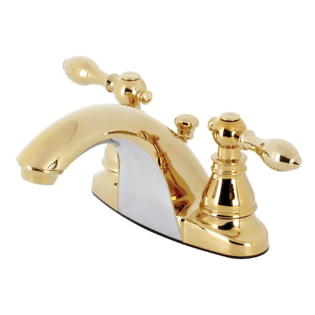 Kingston Brass KB7642ACL American Classic 4" Centerset Bathroom Faucet, Polished Brass KB7642ACL